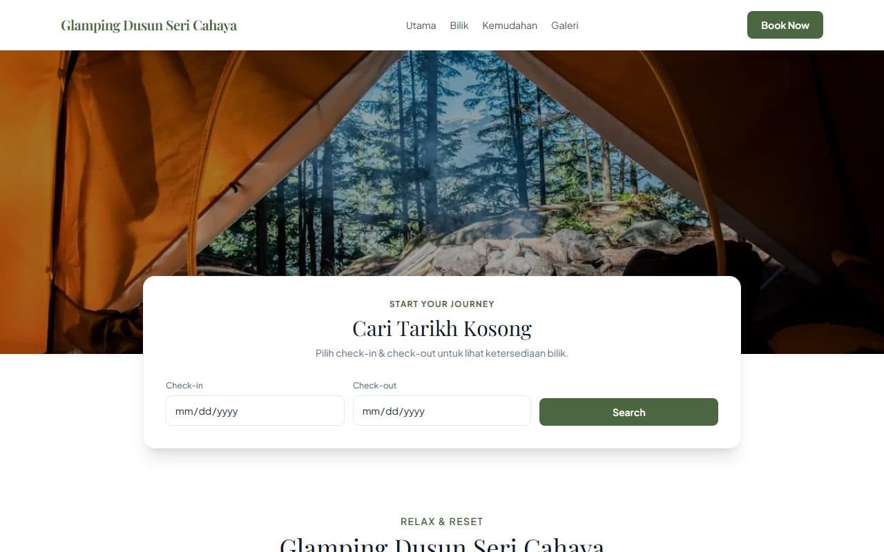 Pratonton template Glamping Resort