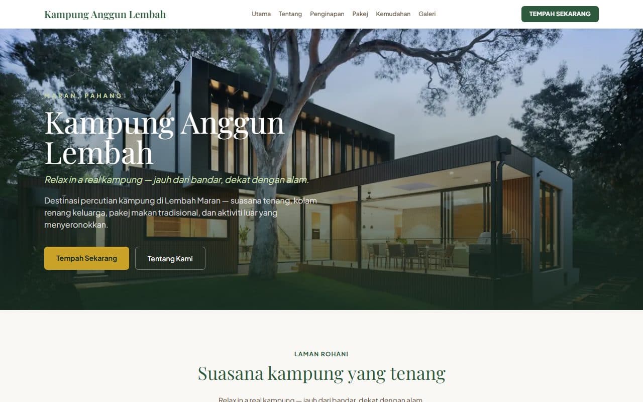 Pratonton template Warm Kampung